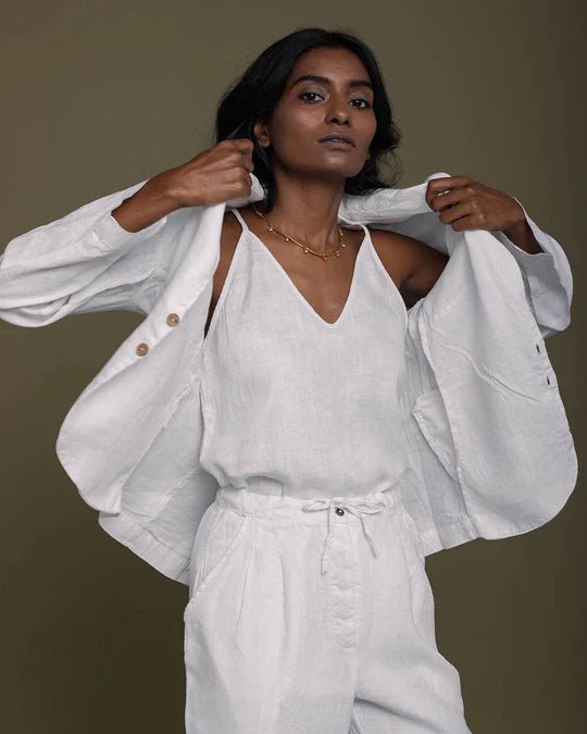 The She's Everything Blazer in Coconut White - Veneka-Sustainable-Ethical-Jackets-Reistor Drop Ship