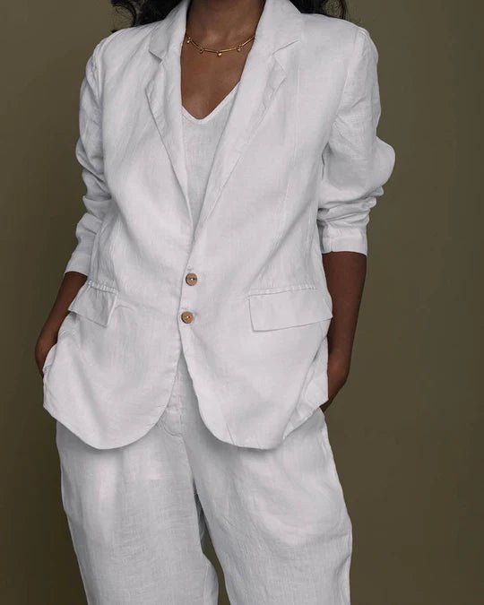 The She's Everything Blazer in Coconut White - Veneka-Sustainable-Ethical-Jackets-Reistor Drop Ship