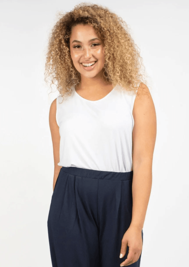 The Sleeveless Unbodysuit in White - Final Sale - Veneka-Sustainable-Ethical-Tops-Encircled Drop Ship