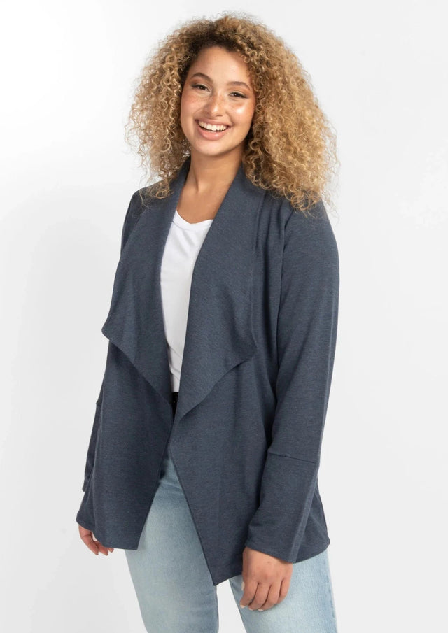 The Unblazer in Heathered Navy Blue - Veneka-Sustainable-Ethical-Jackets-Encircled Drop Ship