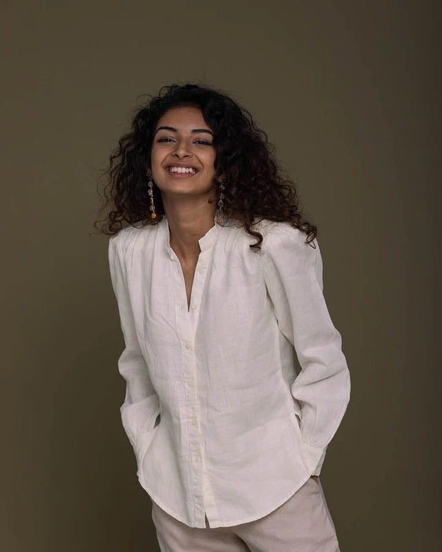 The Wild River Shirt in Shell Off-White - Veneka-Sustainable-Ethical-Jackets-Reistor Drop Ship