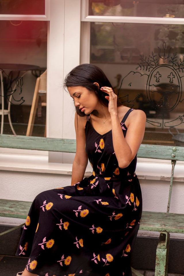 Tie-Up Dress in Sunflower - Veneka-Sustainable-Ethical--Em & Shi Drop Ship