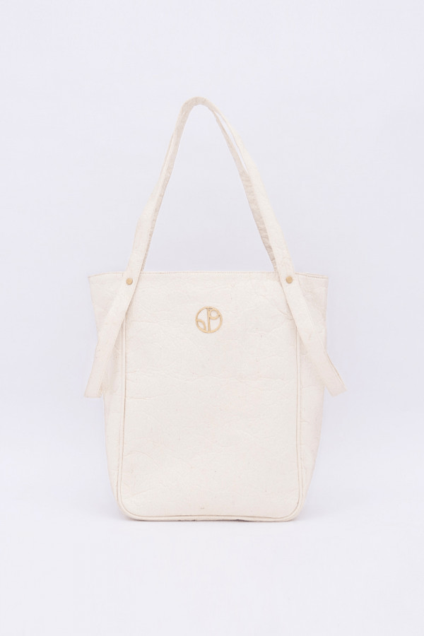Tokyo NRT Piñatex® Tote Bag in Latte - Veneka-Sustainable-Ethical-Bag-1 People Drop Ship