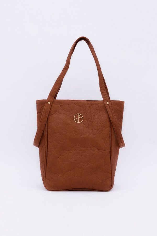 Tokyo NRT Piñatex® Tote Bag in Mocha - Veneka-Sustainable-Ethical-Bag-1 People Drop Ship