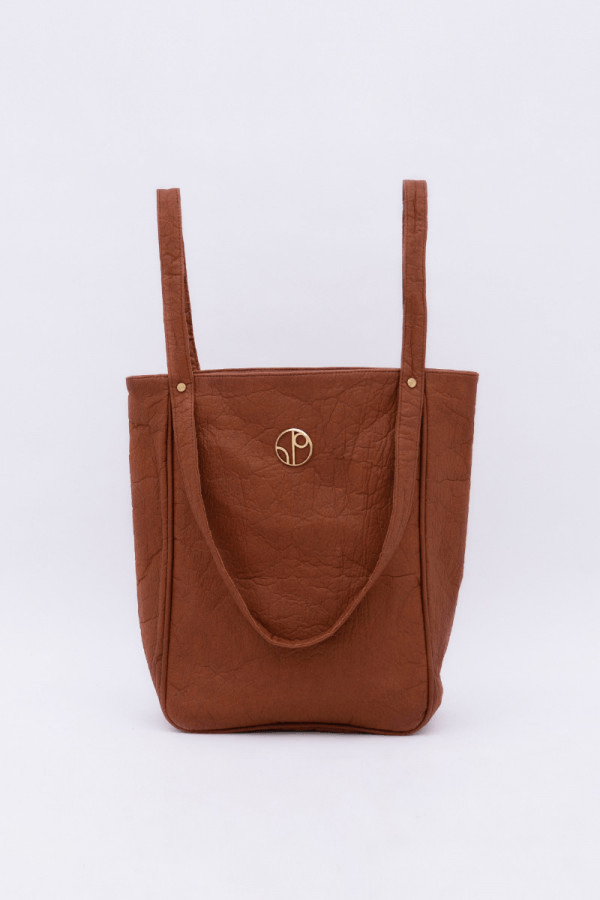 Tokyo NRT Piñatex® Tote Bag in Mocha - Veneka-Sustainable-Ethical-Bag-1 People Drop Ship