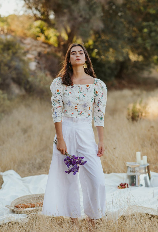 Top in Summer Herbs - Veneka-Sustainable-Ethical-Tops-Em & Shi Drop Ship