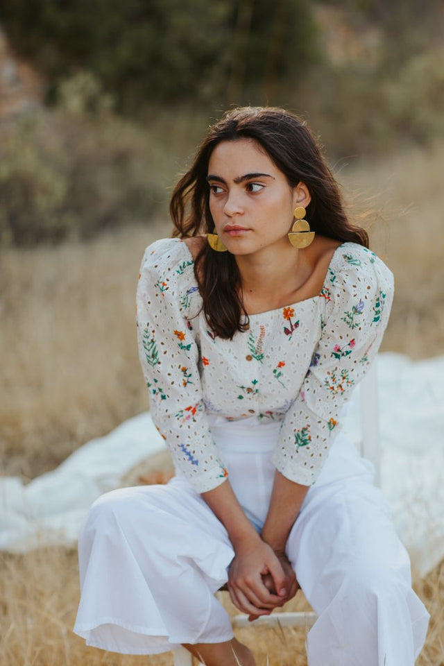 Top in Summer Herbs - Veneka-Sustainable-Ethical-Tops-Em & Shi Drop Ship