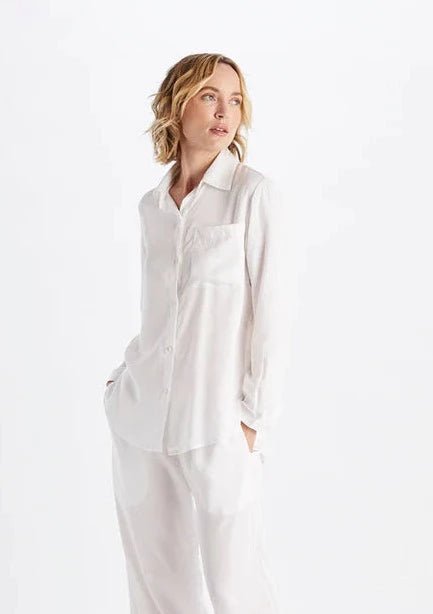 Twiggy Boyfriend Shirt in White - Veneka-Sustainable-Ethical-Tops-Neu Nomads Drop Ship