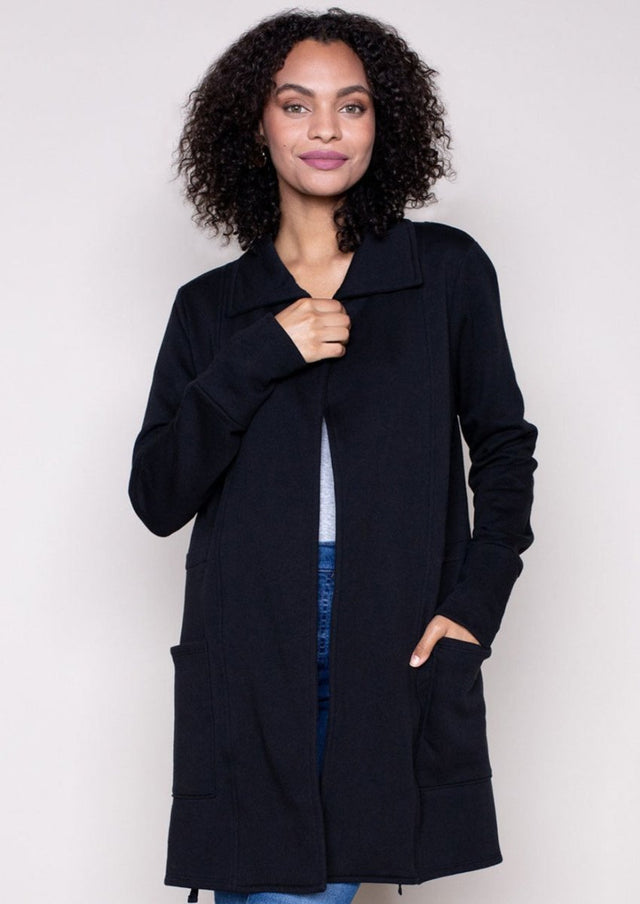 Urban Coat in Black - Veneka-Sustainable-Ethical-Jackets-Indigenous Drop Ship
