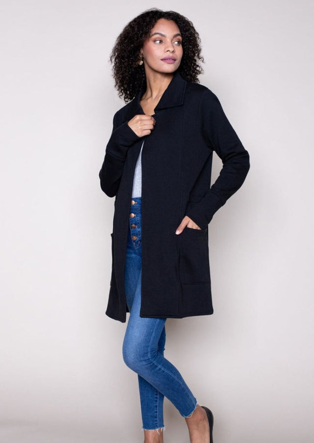 Urban Coat in Black - Veneka-Sustainable-Ethical-Jackets-Indigenous Drop Ship