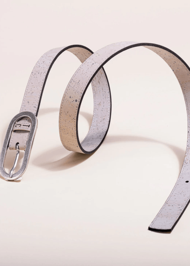 Vegan Cork Leather Women's Belt in Gray - Veneka-Sustainable-Ethical-Other-Tiradia Cork Drop Ship