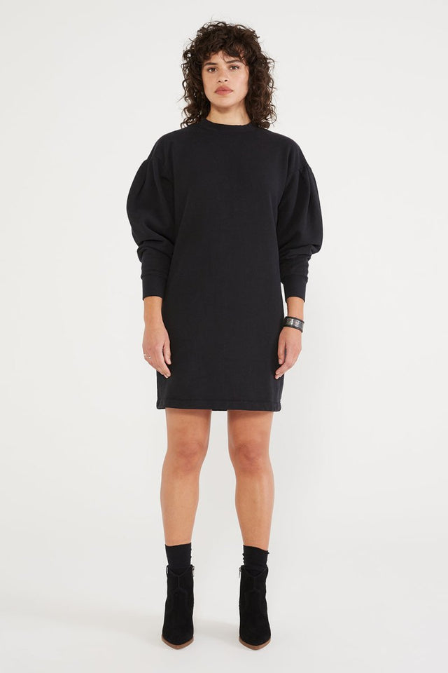 Viola Organic Cotton Knit Dress - Black Beauty - Veneka-Sustainable-Ethical-Dresses-Etica Denim Drop Ship