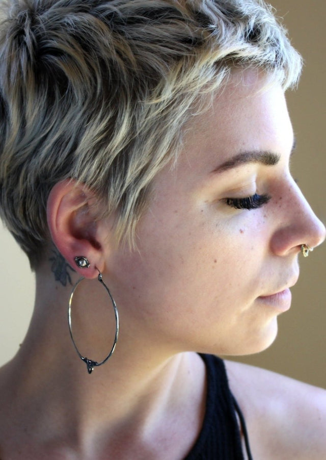 Amorette Hoop Earrings in SIlver