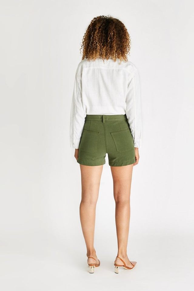Aria Trouser Short in Forest Night