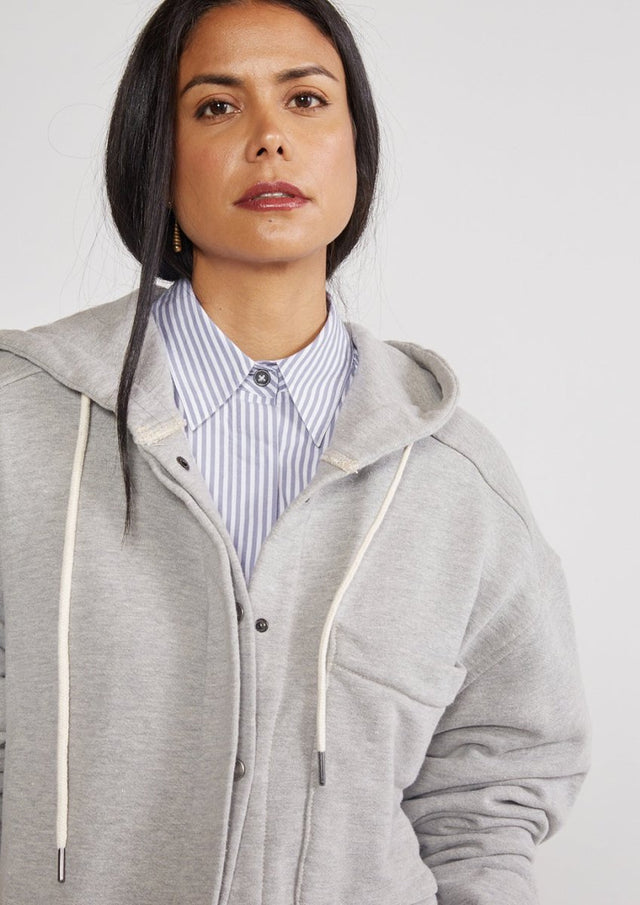 Aster Knit Jacket in Heather Grey