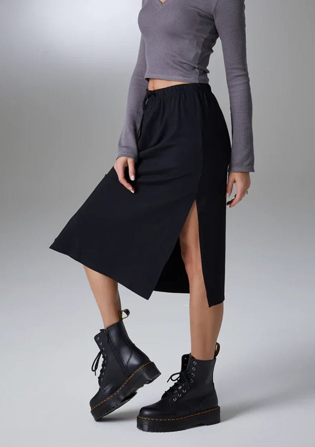 Autumn Midi Skirt in Onyx
