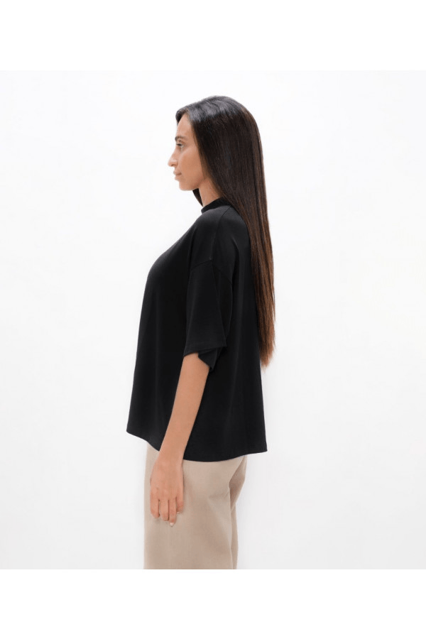 Beirut BEY Boxy Tee in Black Sand - Veneka-Sustainable-Ethical-Tops-1 People Drop Ship