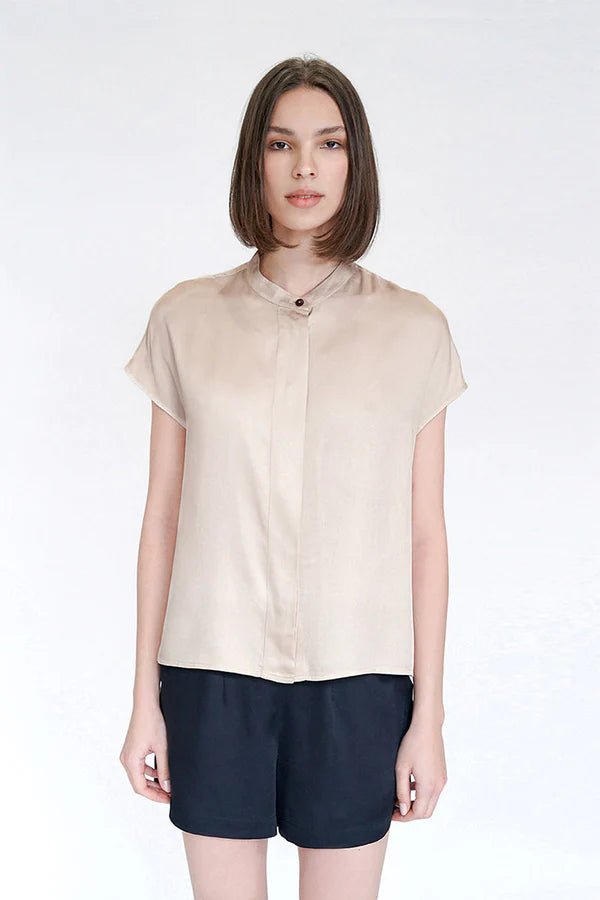 Betsy Blouse in Champagne - Veneka-Sustainable-Ethical-Tops-Neu Nomads Drop Ship