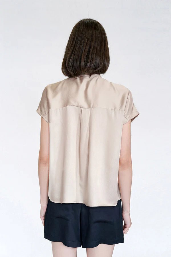Betsy Blouse in Champagne - Veneka-Sustainable-Ethical-Tops-Neu Nomads Drop Ship
