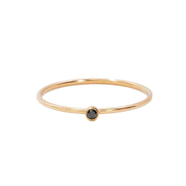 Bezel Ring in Black - Veneka-Sustainable-Ethical-Jewelry-Elisha C 30 Drop Ship