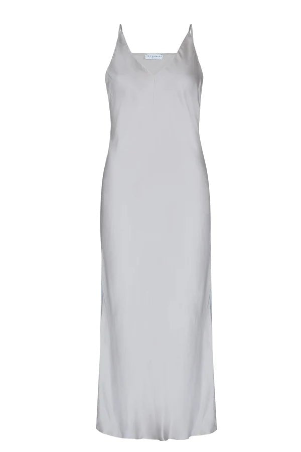 Bias Cut Slip Dress in Steel Grey Veneka Bias Cut Slip Dress in Steel Grey Veneka