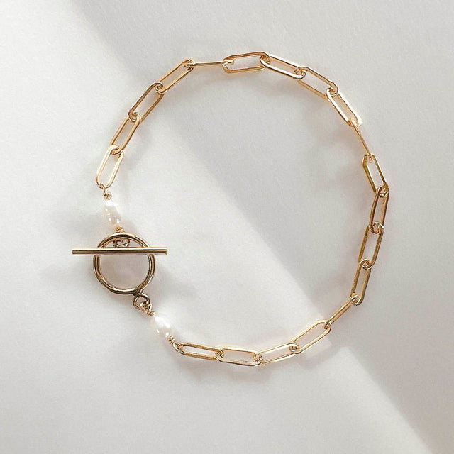 Billie Paper Clip Chain Bracelet - Veneka-Sustainable-Ethical-bracelet-Astor & Orion Drop Ship