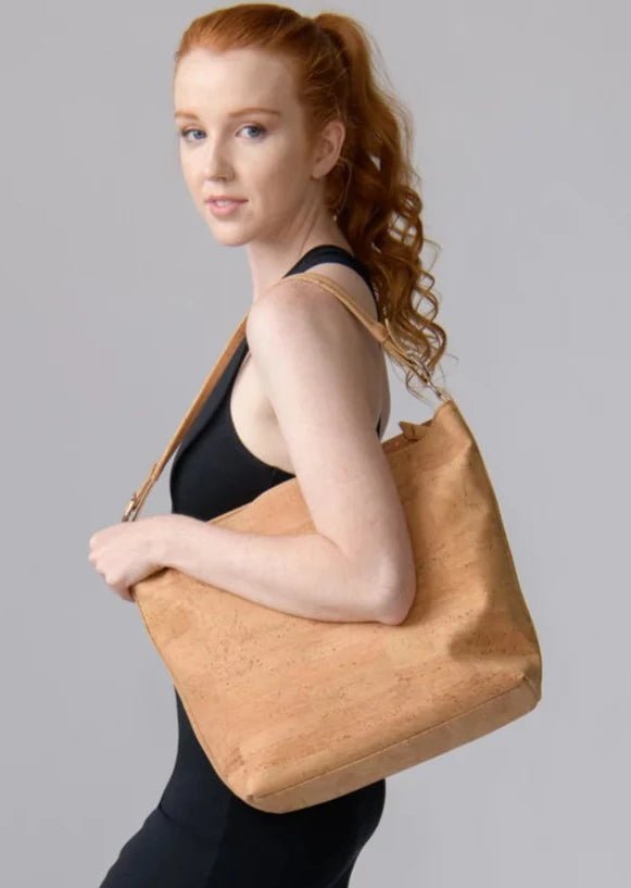 Boho Shoulder Bag in Brown - Veneka-Sustainable-Ethical-Bag-Tiradia Cork Drop Ship