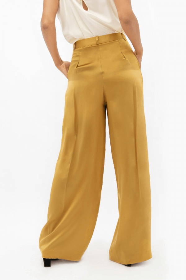 Branson BKG Wide Leg Pants in Mimosa - Veneka-Sustainable-Ethical-Bottoms-1 People Drop Ship