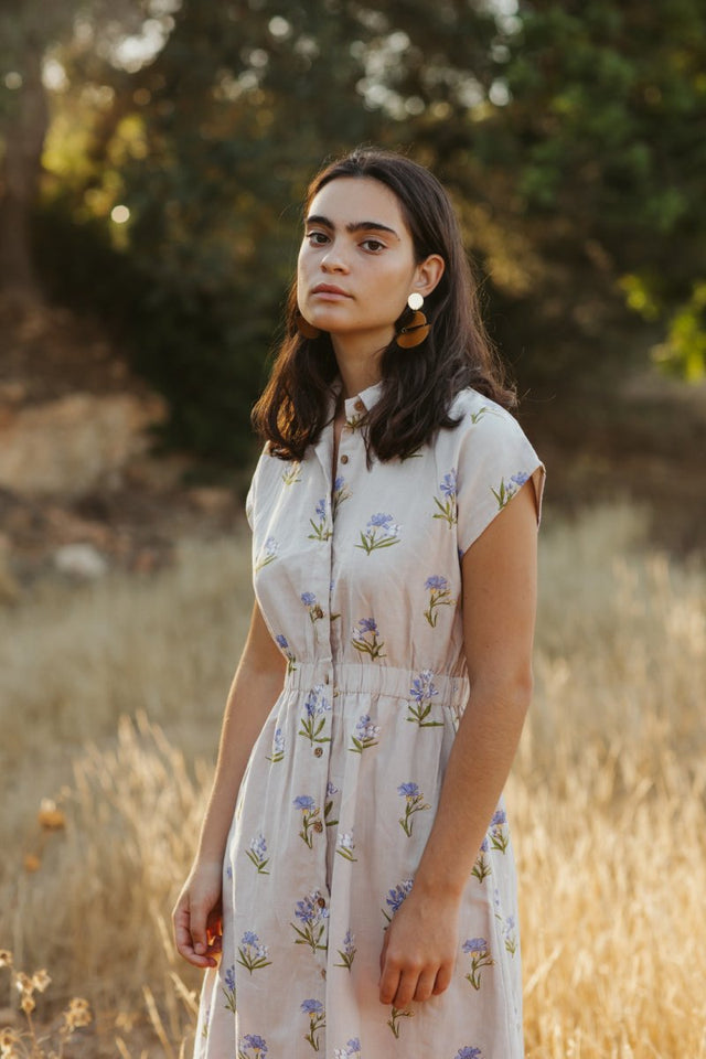 Button Down Dress in Sweet Lavender - Veneka-Sustainable-Ethical--Em & Shi Drop Ship
