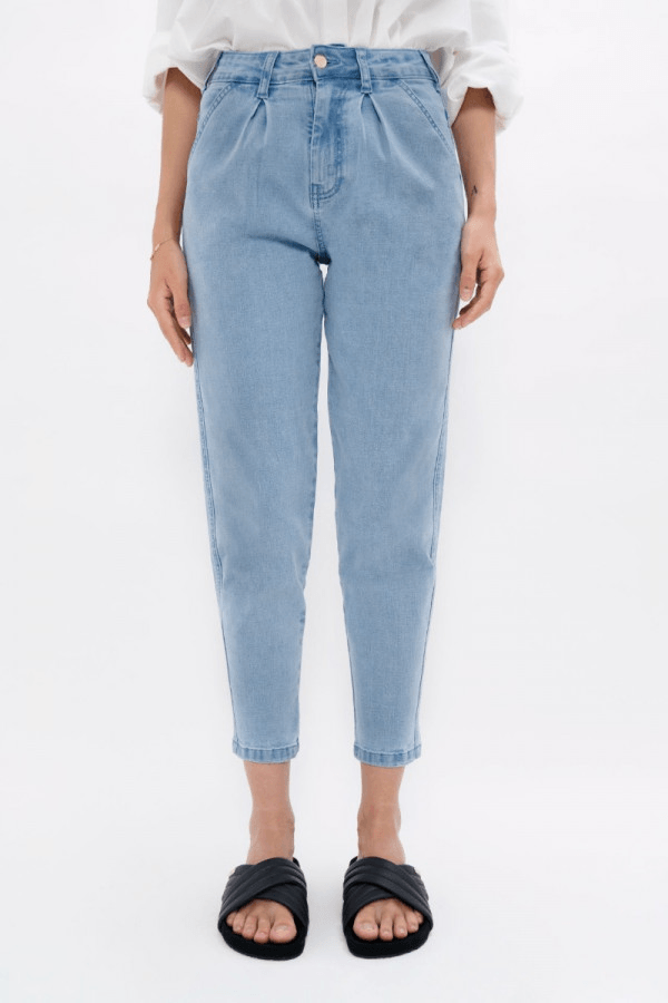 California LAX Barrel Jeans in Sky - Veneka-Sustainable-Ethical-Bottoms-1 People Drop Ship