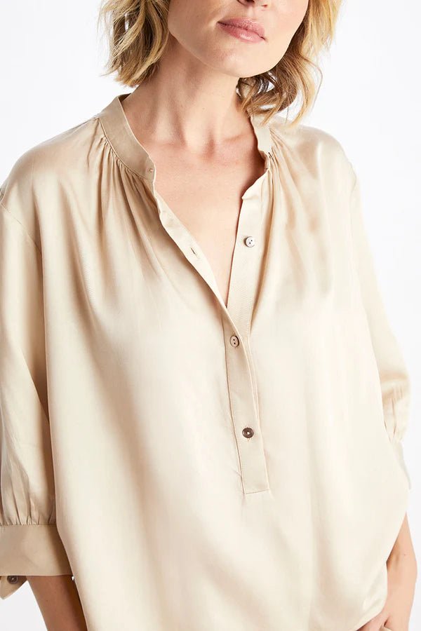Celia Blouse in Champagne - Veneka-Sustainable-Ethical-Tops-Neu Nomads Drop Ship