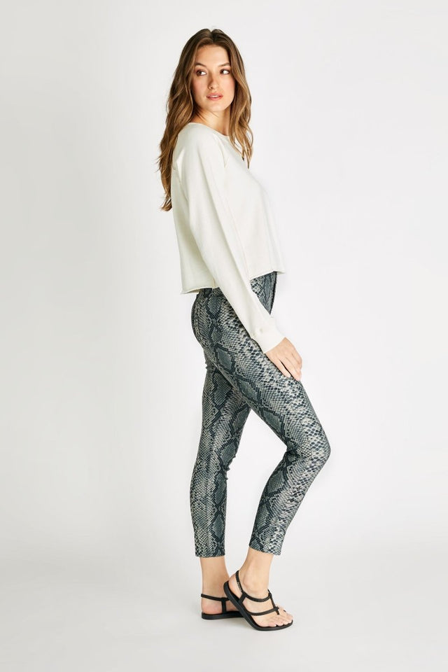 Cindy High Rise Skinny in Olive Snake - Veneka-Sustainable-Ethical-Bottoms-Etica Denim Drop Ship
