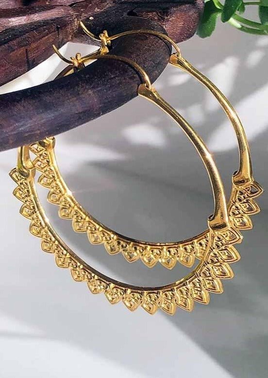 Corazon Hoop Earrings in 18k Gold - Veneka-Sustainable-Ethical-Jewelry-Astor & Orion Drop Ship