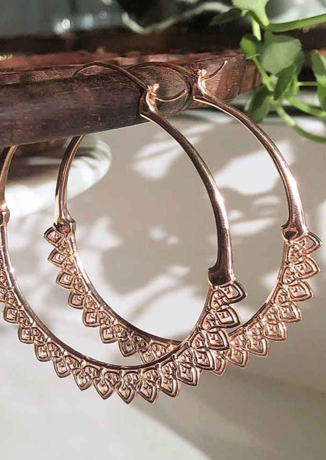 Corazon Hoop Earrings in Rose Gold - Veneka-Sustainable-Ethical-Jewelry-Astor & Orion Drop Ship