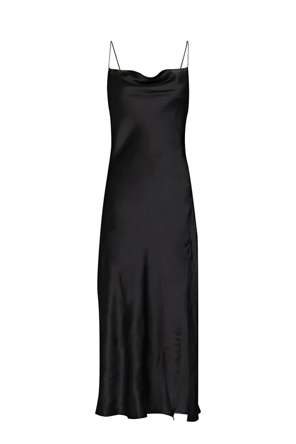 Cowl Neck Dress in Black - Veneka-Sustainable-Ethical-Dresses-Neu Nomads Drop Ship