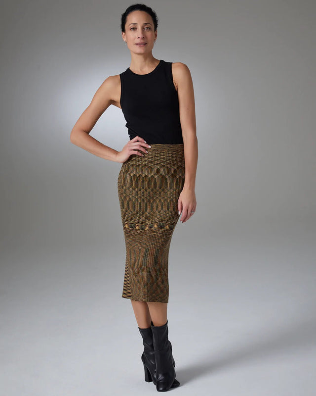 Cristen Midi Sweater Skirt in Moonstone - Veneka-Sustainable-Ethical-Bottoms-YesAnd Drop Ship