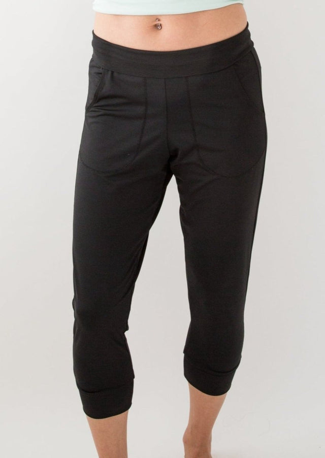Cropped Jogger in Black - Veneka-Sustainable-Ethical-Bottoms-Eclipse Drop Ship
