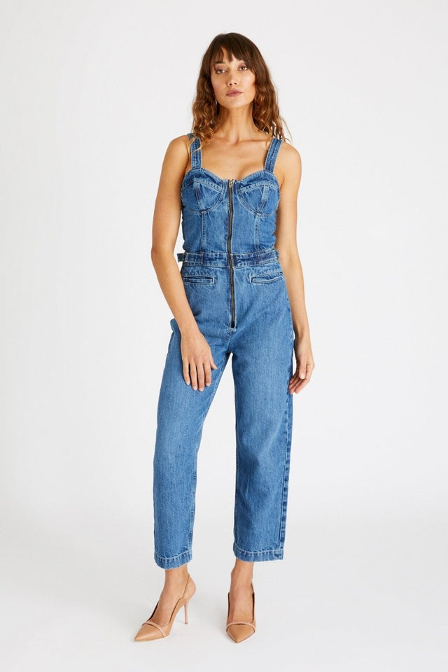 Darla Jumpsuit in Seafarer - Veneka-Sustainable-Ethical-Dresses-Etica Denim Drop Ship