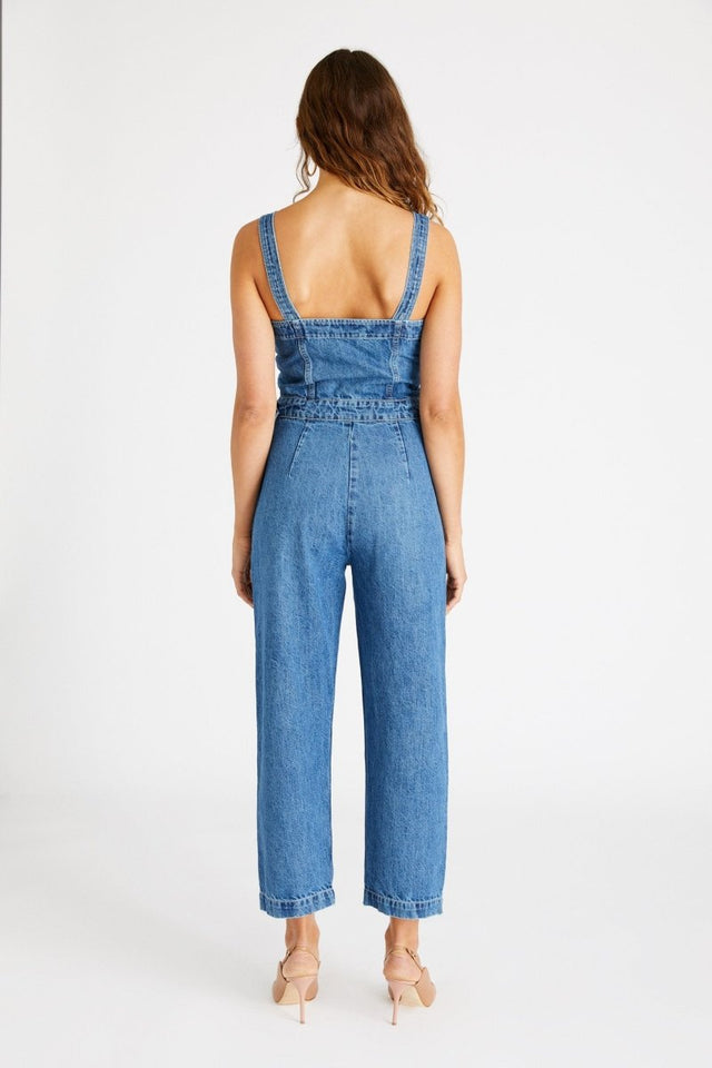 Darla Jumpsuit in Seafarer - Veneka-Sustainable-Ethical-Dresses-Etica Denim Drop Ship