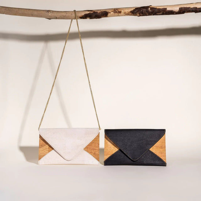 Date Night Clutch in Snake Brown - Veneka-Sustainable-Ethical-Bag-Tiradia Cork Drop Ship