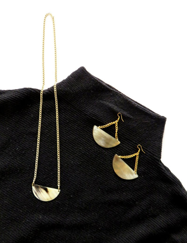 Demi Moon Necklace - Veneka-Sustainable-Ethical-Jewelry-Elisha C 30 Drop Ship
