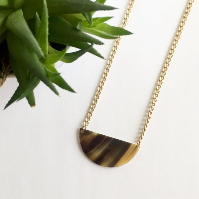 Demi Moon Necklace - Veneka-Sustainable-Ethical-Jewelry-Elisha C 30 Drop Ship