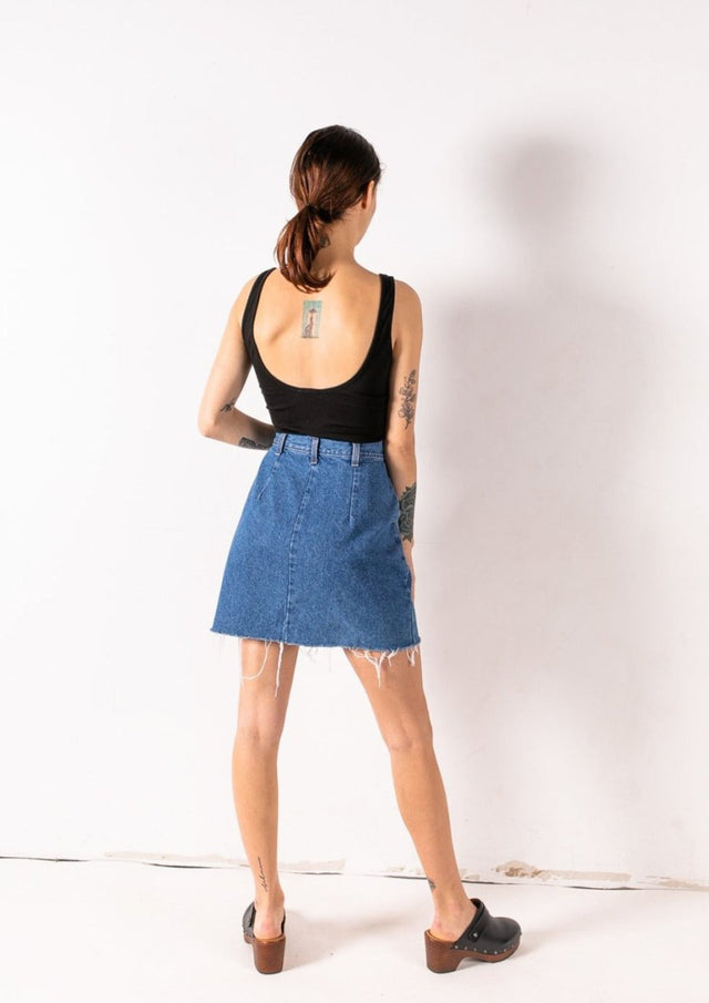 Denim Strawberry Skirt "Prism Collection" - Veneka-Sustainable-Ethical-Bottoms-Montie and Joie Drop Ship
