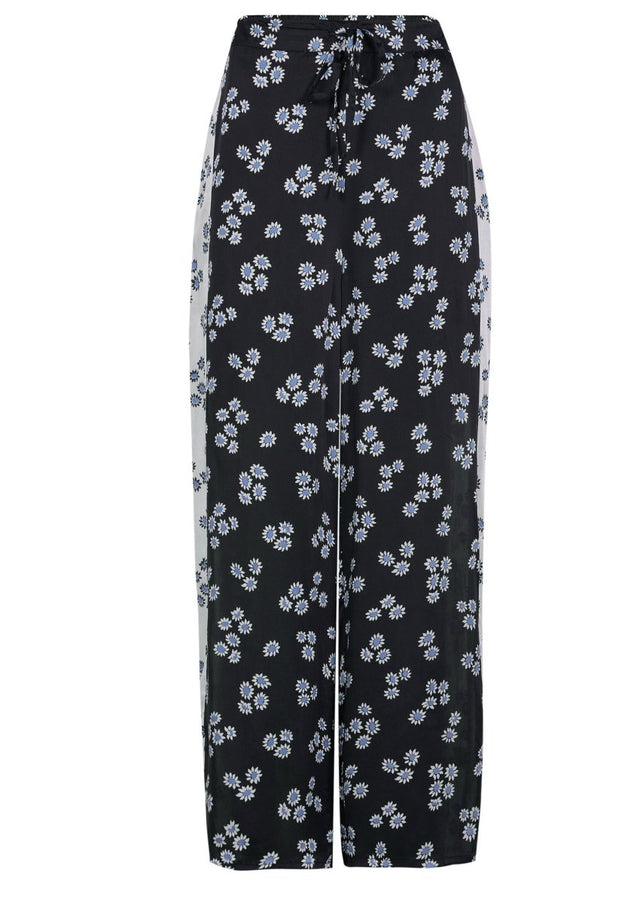 Ditsy Panelled Pants in Monochrome - Veneka-Sustainable-Ethical-Bottoms-Em & Shi Drop Ship