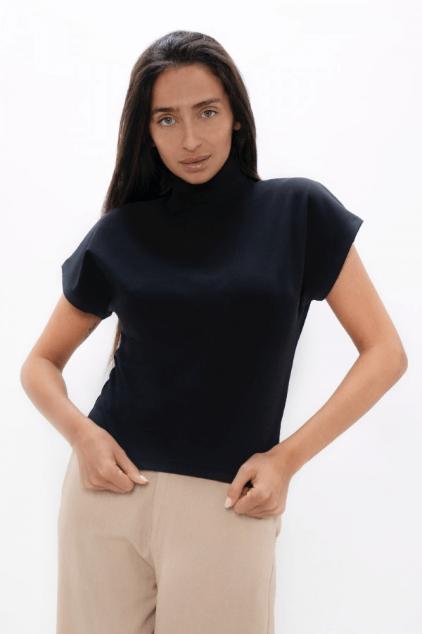 Dublin DUB Cosy Top in Black Sand - Veneka-Sustainable-Ethical-Tops-1 People Drop Ship