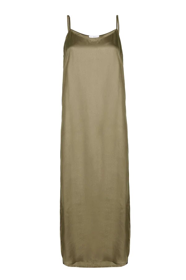 Easy Slip Dress in Khaki Veneka Easy Slip Dress in Khaki Veneka