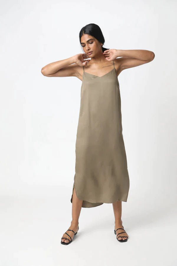 Easy Slip Dress in Lapis Blue - Veneka-Sustainable-Ethical-Dresses-Neu Nomads Drop Ship