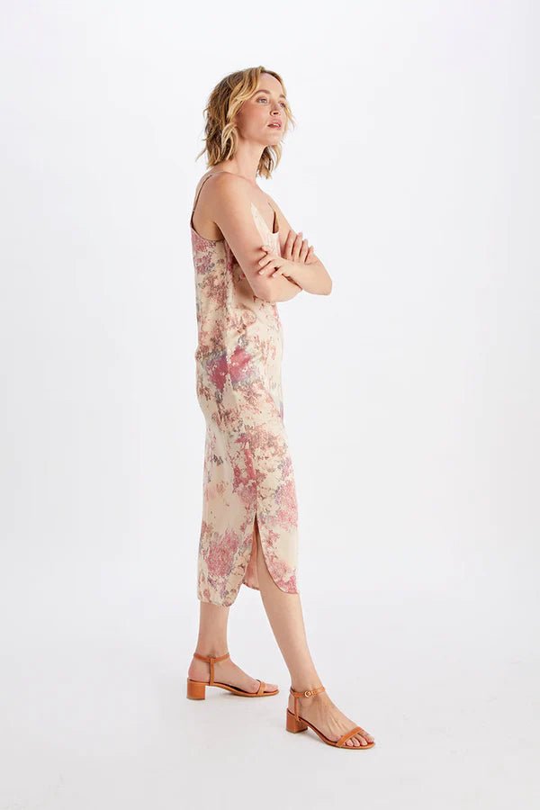 Easy Slip Dress in Marble Print Malibu - Veneka-Sustainable-Ethical-Dresses-Neu Nomads Drop Ship