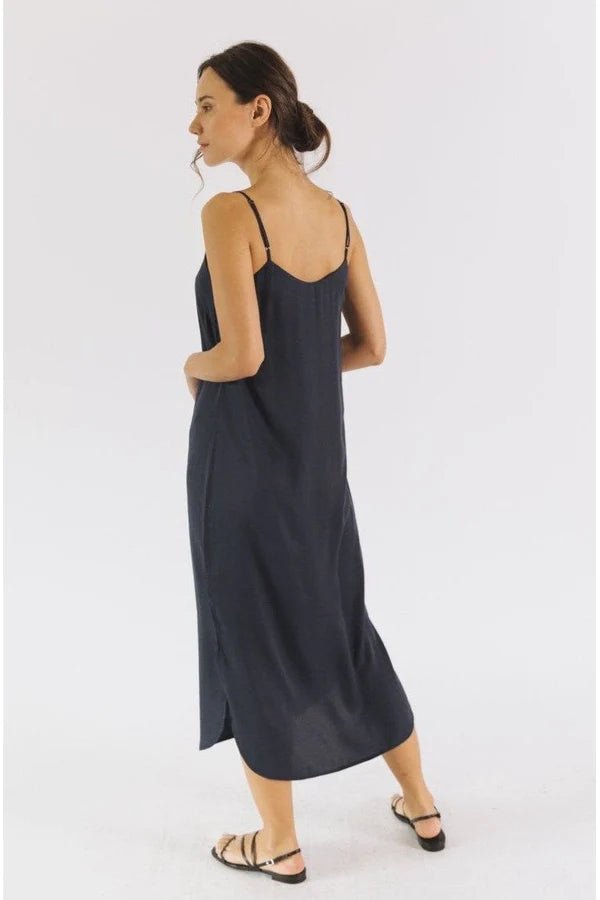 Easy Slip Dress in Midnight - Veneka-Sustainable-Ethical-Dresses-Neu Nomads Drop Ship