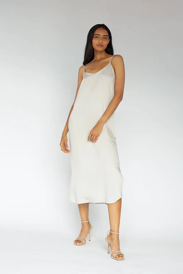 Easy Slip Dress in Silver - Veneka-Sustainable-Ethical-Dresses-Neu Nomads Drop Ship